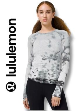 Lululemon Swiftly Tech long sleeve 2.0 in Shibori stripe graphite grey size 12